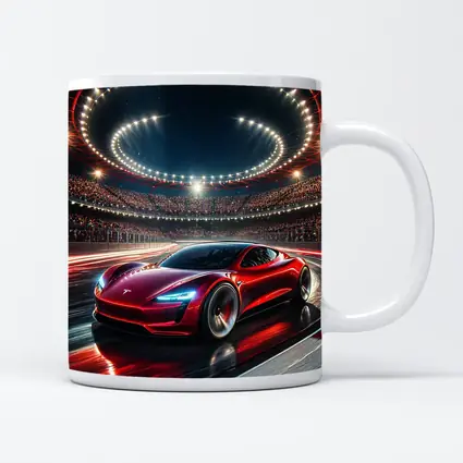 Tesla Roadster Racing Stadium Night Lights