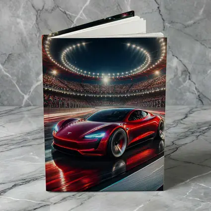 Tesla Roadster Racing Stadium Night Lights