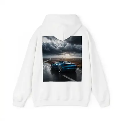 Tesla Roadster Blue Sports Car Stormy Road