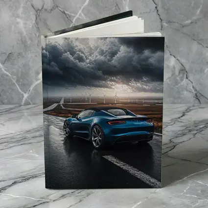 Tesla Roadster Blue Sports Car Stormy Road