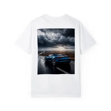Tesla Roadster Blue Sports Car Stormy Road