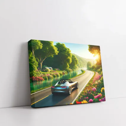 Tesla Roadster Convertible Scenic Country Road Drive