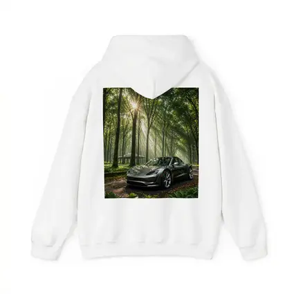 Tesla Roadster Silver Car Forest Sunlight
