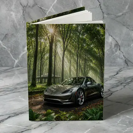 Tesla Roadster Silver Car Forest Sunlight