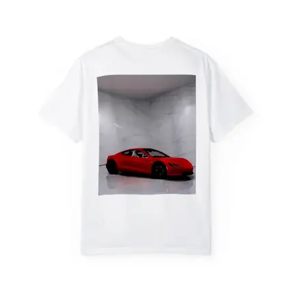 Tesla Roadster Red Car Marble Room