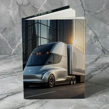 Tesla Semi Truck City Glass Buildings