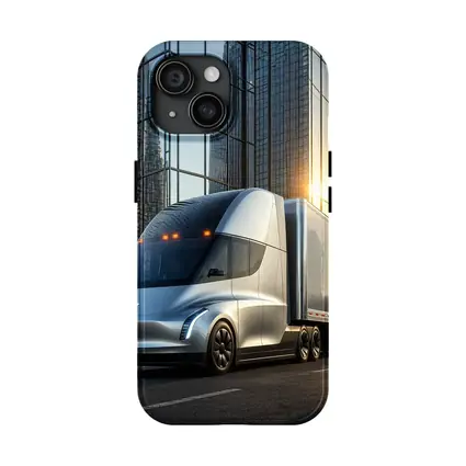Tesla Semi Truck City Glass Buildings