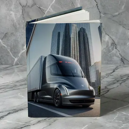 Tesla Semi Electric Truck City Skyline