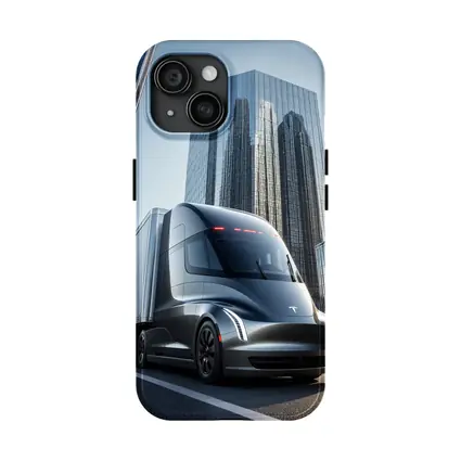 Tesla Semi Electric Truck City Skyline