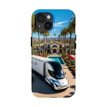 Tesla Semi Truck Luxury Mansion Palm Trees