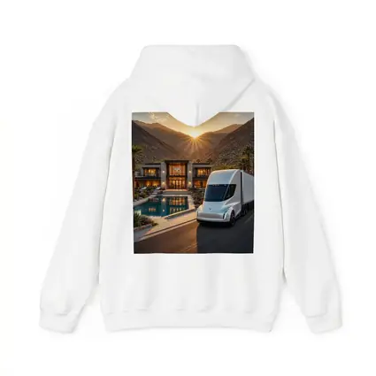 Tesla Semi Truck Desert Mansion Sunset