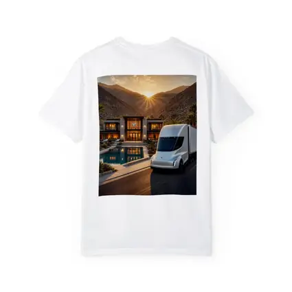 Tesla Semi Truck Desert Mansion Sunset