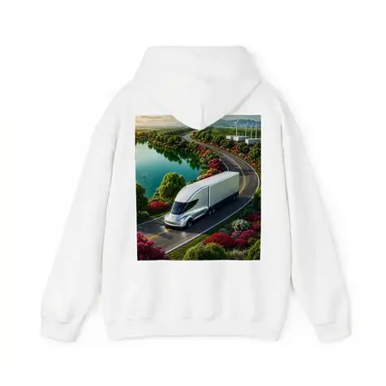 Tesla Semi Truck Scenic Highway Green Landscape