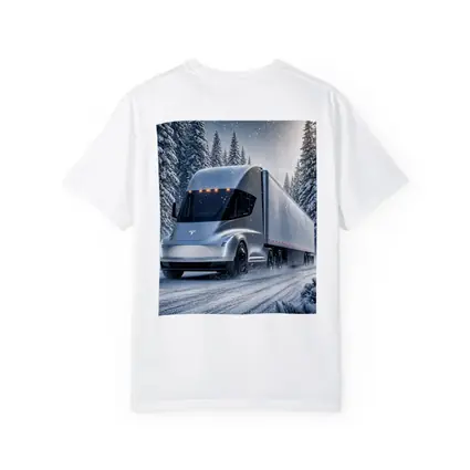 Tesla Semi Truck Driving Through Winter Snow