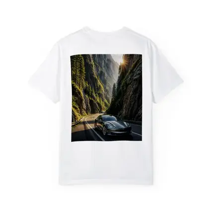 Tesla Model S Driving Through Mountain Canyon