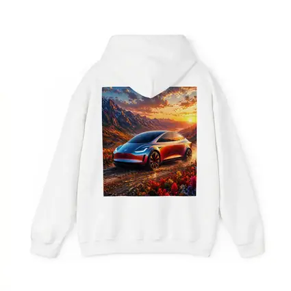 Tesla Model Y Mountain Sunset Landscape