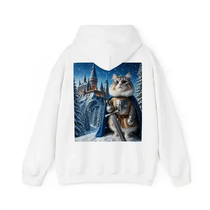 Cat Knight in Armor at Snowy Castle