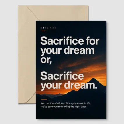 Sacrifice Your Dream Motivational Mountain Sunset