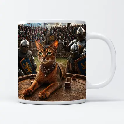 Abyssinian Cat Medieval Knight Tournament Scene