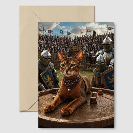 Abyssinian Cat Medieval Knight Tournament Scene