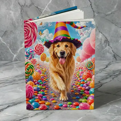 Golden Retriever Witch Hat Candy Land Fantasy