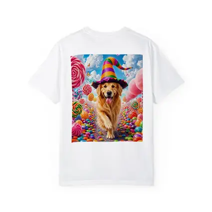 Golden Retriever Witch Hat Candy Land Fantasy