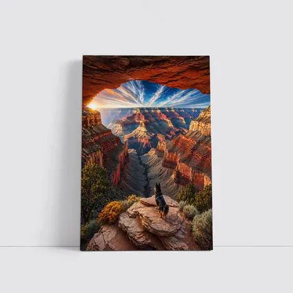 German Shepherd Grand Canyon Sunset View