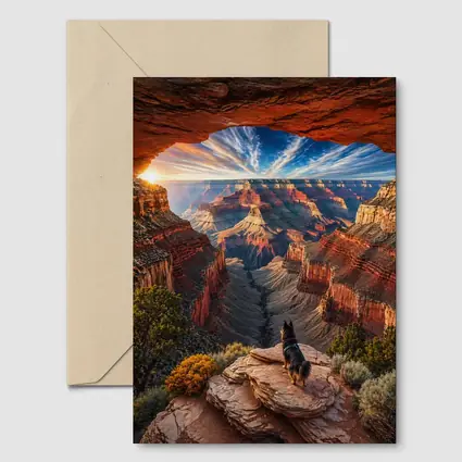 German Shepherd Grand Canyon Sunset View