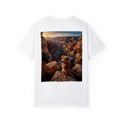 Golden Retriever Hiking Grand Canyon Sunset