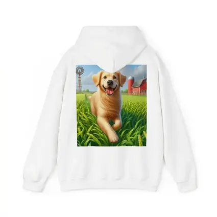 Golden Retriever Running on Green Farm