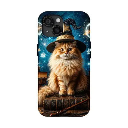 Wizard Cat With Stars And Magic Books