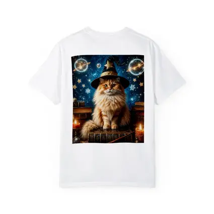 Wizard Cat With Stars And Magic Books