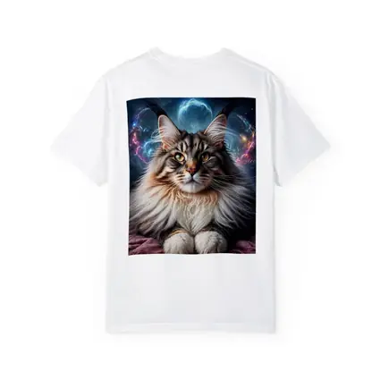 Maine Coon Cat Cosmic Galaxy Fantasy Portrait