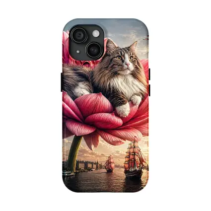 Norwegian Forest Cat Giant Pink Flower London