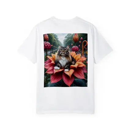 Norwegian Forest Cat Resting on Giant Flower
