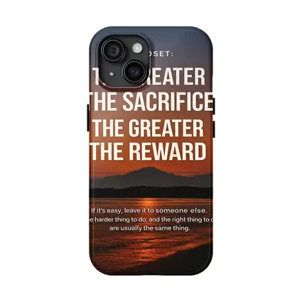 Sacrifice Reward Mindset Motivational Sunset Quote