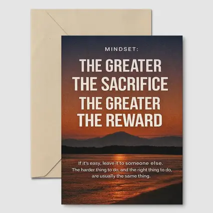 Sacrifice Reward Mindset Motivational Sunset Quote