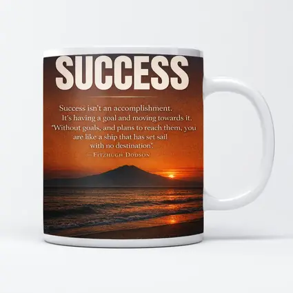 Road To Success Motivational Sunset Beach Quote