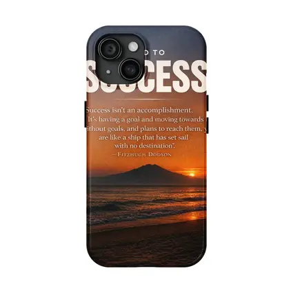 Road To Success Motivational Sunset Beach Quote
