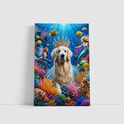 Golden Retriever King Underwater Mermaid Fantasy