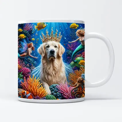 Golden Retriever King Underwater Mermaid Fantasy
