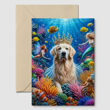 Golden Retriever King Underwater Mermaid Fantasy