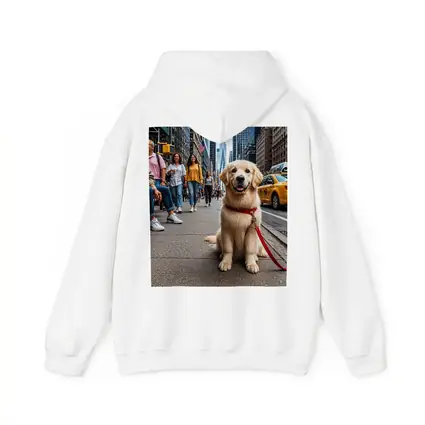 Golden Retriever Puppy Sitting New York City Street