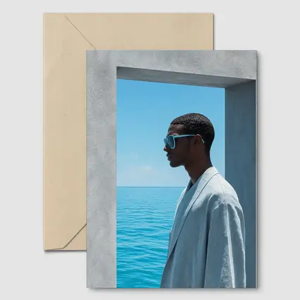 Man in Sunglasses by Ocean Doorway