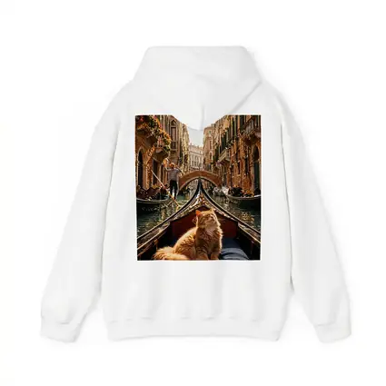 Ginger Cat Riding Gondola Venice Canal