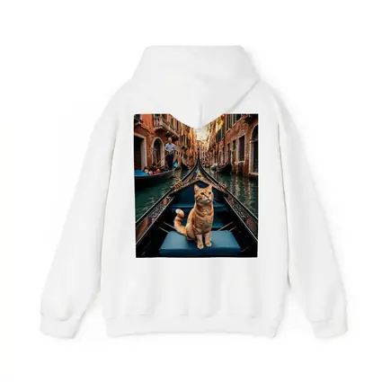 Ginger Cat Riding Gondola Venice Canal