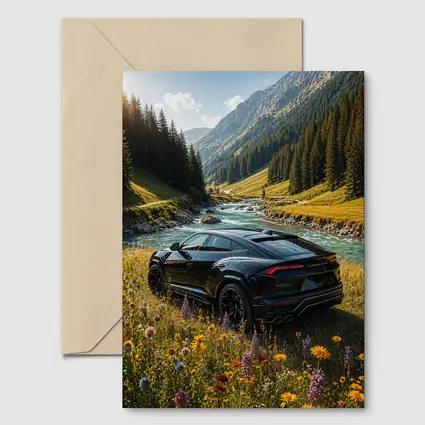 Lamborghini Urus Black SUV Mountain Valley