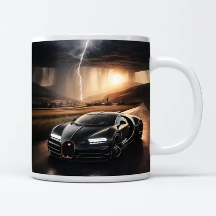 Bugatti La Voiture Noire Thunderstorm Road