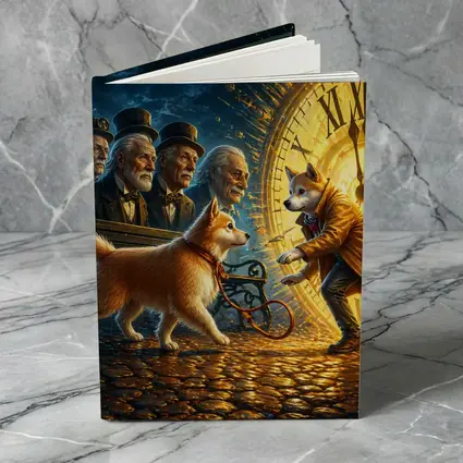 Shiba Inu Dog Giant Clock Fantasy Scene