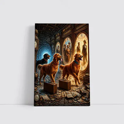 Golden Retrievers Time Travel Steampunk Adventure
